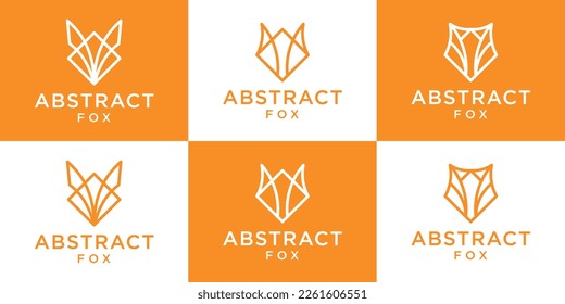logo design line fox abstract set icon vector illustration
