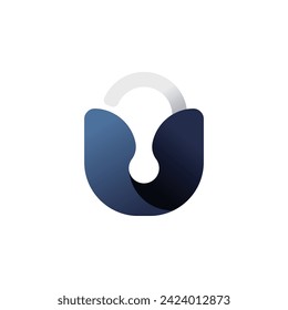 Logo design of a Lock forming with the letter U concept, for an Insurance company or any other logo concept.