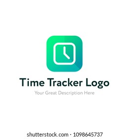 Logo design. Logotype for team company. Time tracker logo.  App logo? Time for team logo concept. Gradient colors. Business concept. 