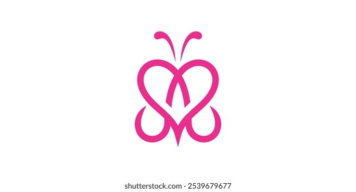 logo design love butterfly, beauty, animal, fly, pretty, logo design creative, symbol, icon, idea, vector.