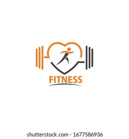 logo design love fitness vector