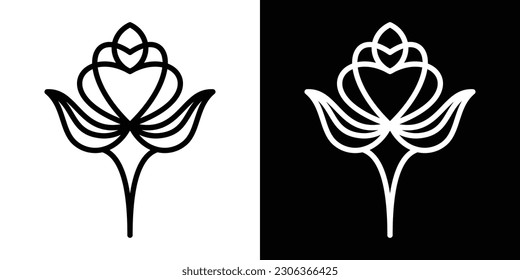 logo design love and flower abstract icon vector illustration