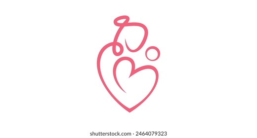 logo design love mom, family, mother and child, care logo design icon, symbol, vector, creative idea.