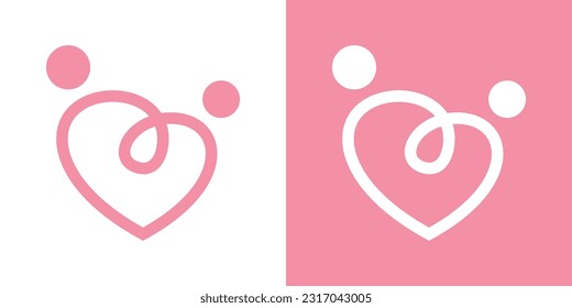 logo design love people icon vector health care