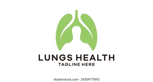 logo design lung health, green lung logo design creative template, symbol, icon, idea.