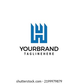 Diseño de logotipo de M H MH HM en vectores para bienes inmuebles de construcción