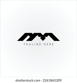 Logo design of M AM MA in vector for construction, home, real estate, building, property. Minimal awesome trendy professional logo design template on black background.