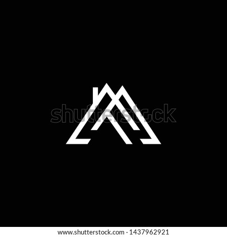 Logo design of M MF FM in vector for construction, home, real estate, building, property. Minimal awesome trendy professional logo design template on black background.