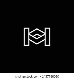 Logo design of M MM MP PM MO OM in vector for construction, home, real estate, building, property. Minimal awesome trendy professional logo design template on black background.