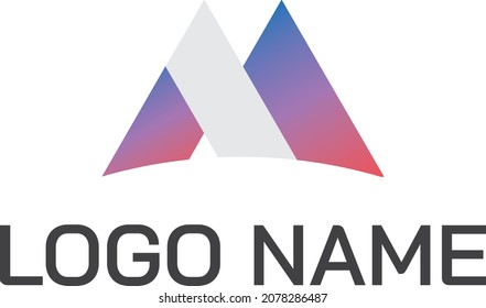 logo design in M or mountains shape.