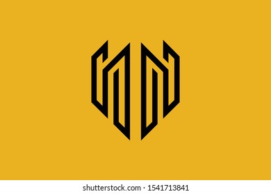 Logo design of M W in vector for construction, home, real estate, building, property. Minimal awesome trendy professional logo design template on black background.