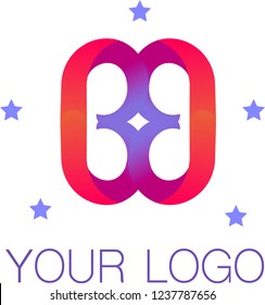 Logo design. Magic colors and stars. Vector