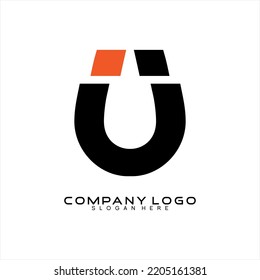 Logo Design For Magnet Company. The concept of the letter U. Clean And Simple.