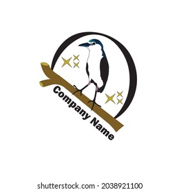 Logo design with magpie and stars 