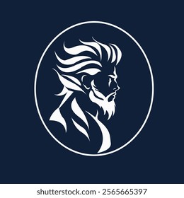 A logo design for a man's face with a cool hair style is suitable for a barbershop or men's salon logo
