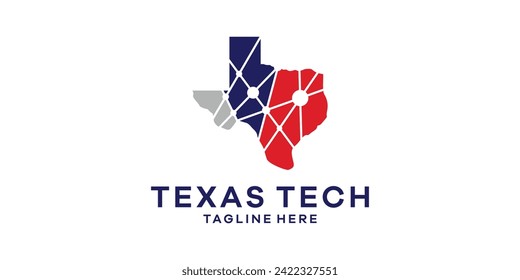 logo design map texas technology, connection, logo template symbol idea.