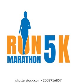 Logo Design for marathon fun run event in vector. illustration vector