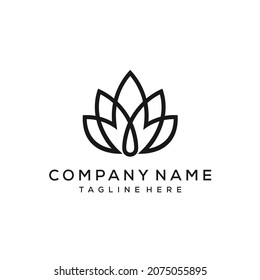 Logo Design of Marijuana Leaf Symbol CBD Concept of Hemp Oil Icon