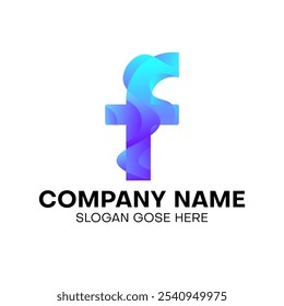 logotipo, diseño, marca, letra, logotipo, mínimo, monograma, gradiente, moderno, minimalista, abstracto, Vector, plano, marca de palabras, gráfico, ícono, signo, elemento, concepto, símbolo, Formas, alfabeto, letra f