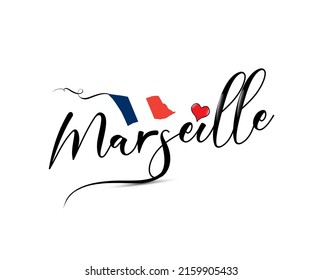 Diseño de logotipo con texto "Marsella"