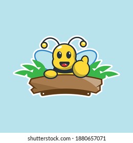 logo design mascot, cartoon of bee. Suitable for your business, company, etc. a unique, exclusive, elegant, professional, clean, simple, modern logo. It would be perfect for your company.