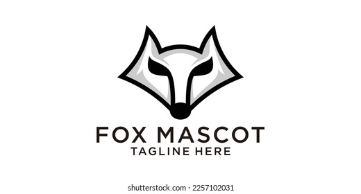 Logo-Design-Maskottfuchs einfache starke Vollfarbe