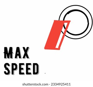 Diseño del logotipo "Velocidad máxima" color negro fondo blanco