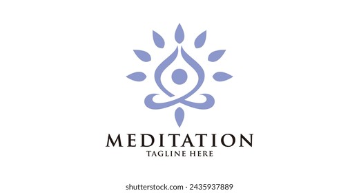 Logo Design Mediation, Spirituell, Relax, Wellness, Logo Design Vorlage, Symbol, kreative Idee.