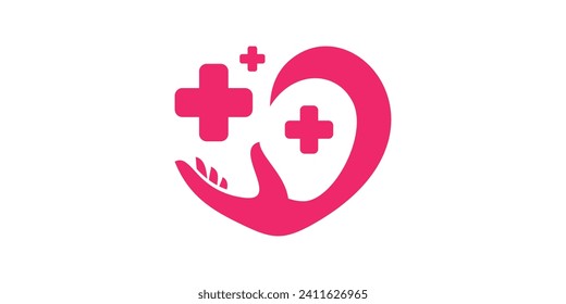 logo design medical care, logo design love care template.