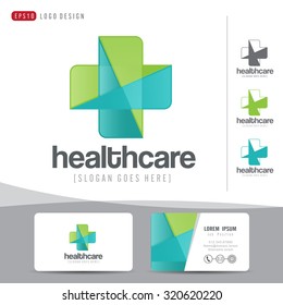 Logo Design Medical Healthcare Or Hospital And Business Card Template Clean And Modern Pattern,vector Illustrator