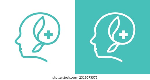 diseño de logotipo salud mental Icono minimalista ilustración vectorial