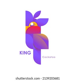 Logo design with metric concept in bird theme king cockatoo