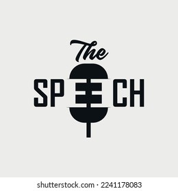 
logo design with microphone image for free speech