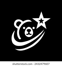 Diseño de logotipo. Un oso minimalista y una estrella se entrelazan con elegancia en este elegante diseño