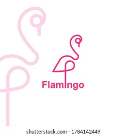 Logo Design Minimalist Flamingo Pink With Background