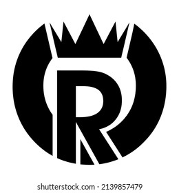 Logo Design Minimalist Icons Letters R and O crown star Circle Round