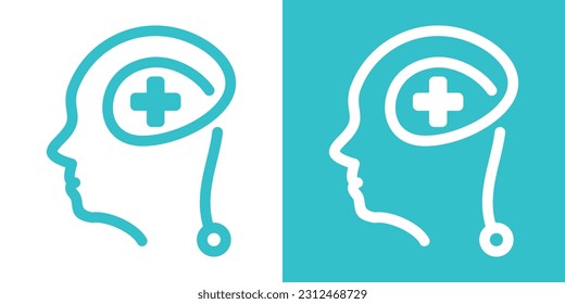 logo design minimalist line health mental icon vector illustration