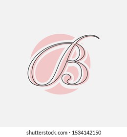 Logo design minimalist monogram initial b