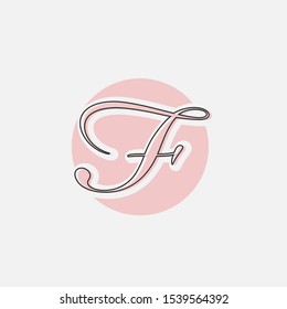 Logo design minimalist monogram initial f