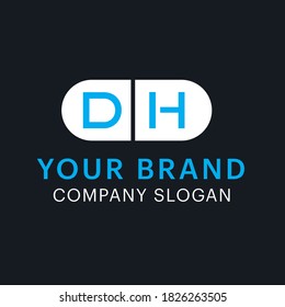 Logo Design Minimalist Vector Design Symbol Letter DH Branding Design Abstract
