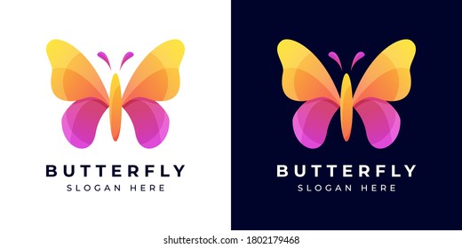Logo Design Modern Butterfly Colorful or Gradient