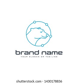 logo design modern concep technology bear vector template