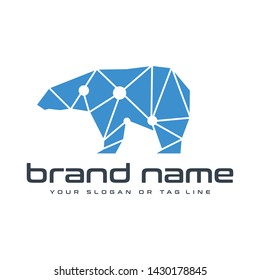 logo design modern concep technology bear vector template
