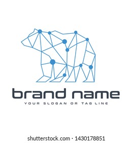 logo design modern concep technology bear vector template
