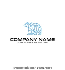logo design modern concep technology bear vector template