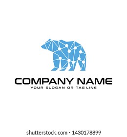 logo design modern concep technology bear vector template