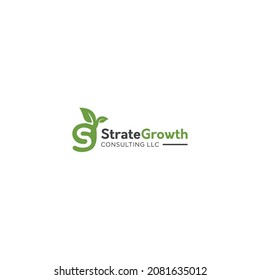 logo design with modern G leaf icon