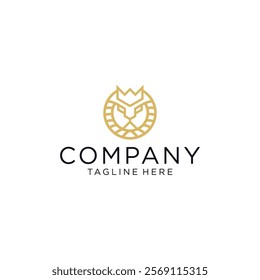 Logo design with modern lion animal