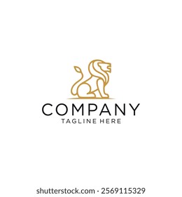 Logo design with modern lion animal