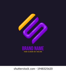 Logo design modern minimal style. MS logo design.